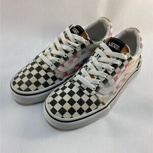 VANS “Missy” Classic Rainbow Checkerboard Low Top Shoes Size 4Y